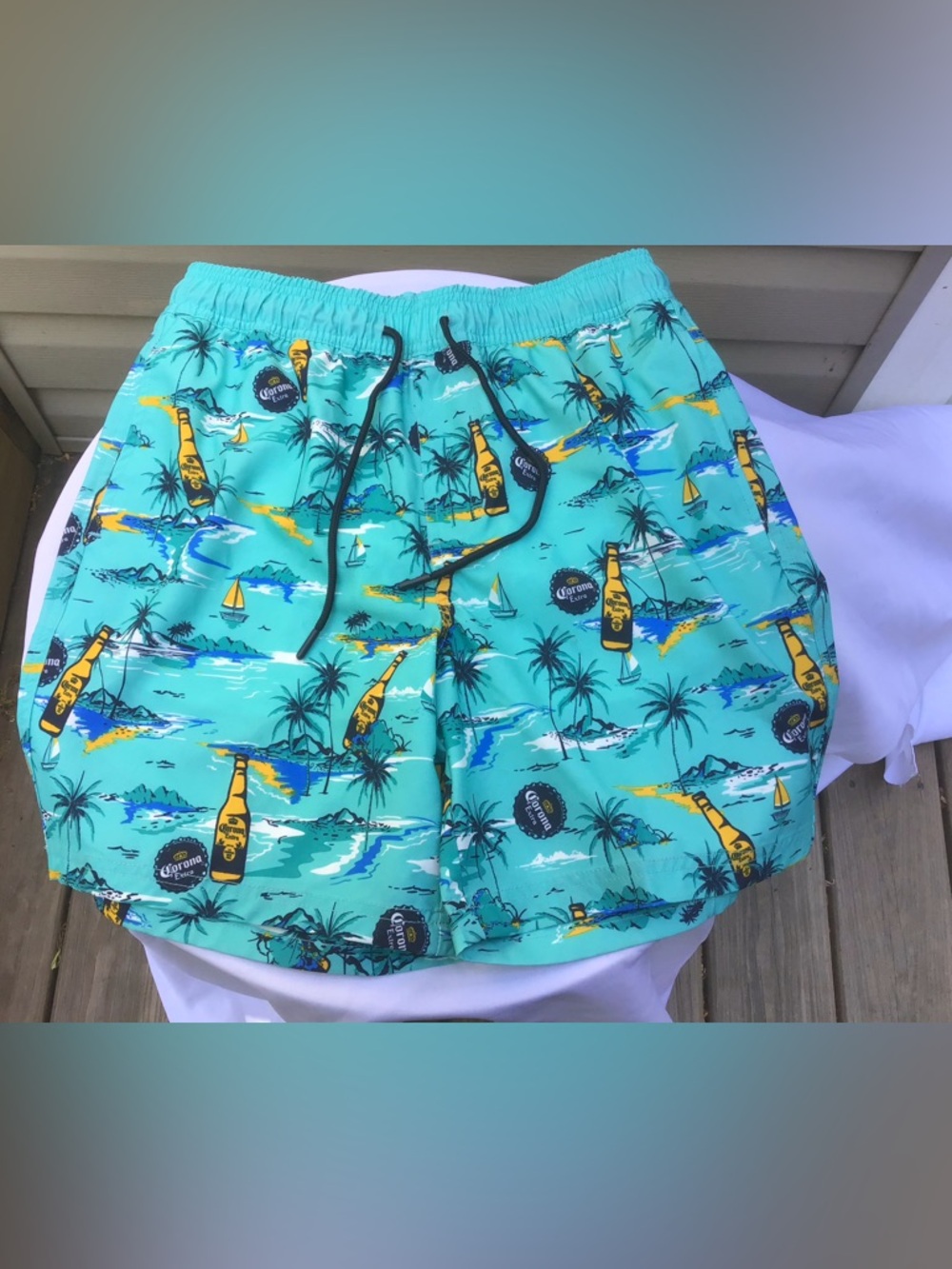 NWOT Men’s Corona Beer Swimming Trunks, Size Small (28/30)